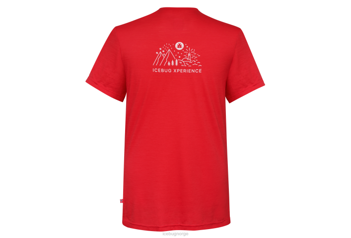 merinoskjorte ix høy stige rød klær 28ZN111 Icebug unisex